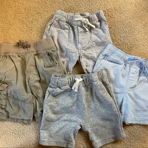 Boys 4T shorts, drawstring waistband, khaki cargo shorts, cotton shorts